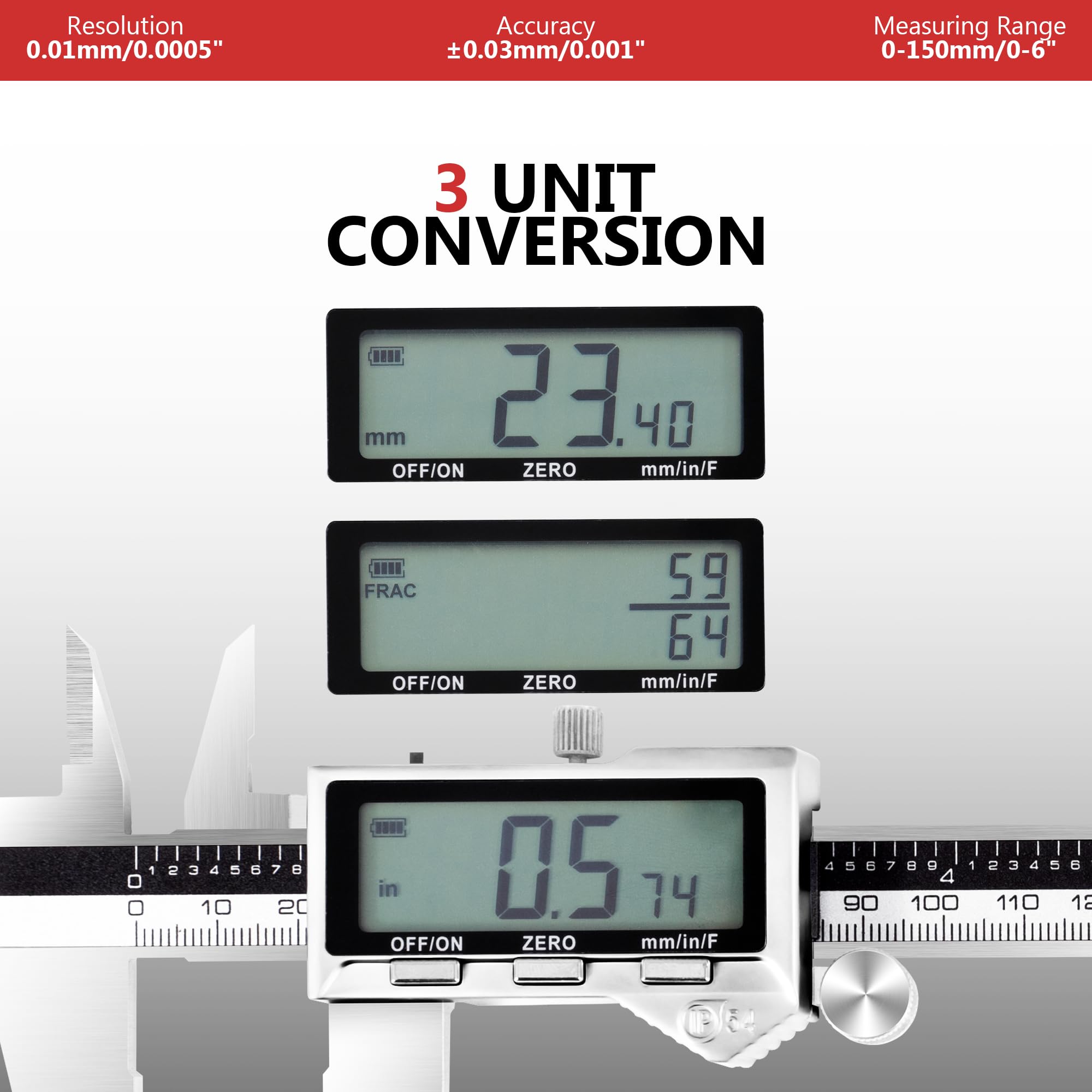 Rechargeable Digital Calipers - 12 Inch -5
