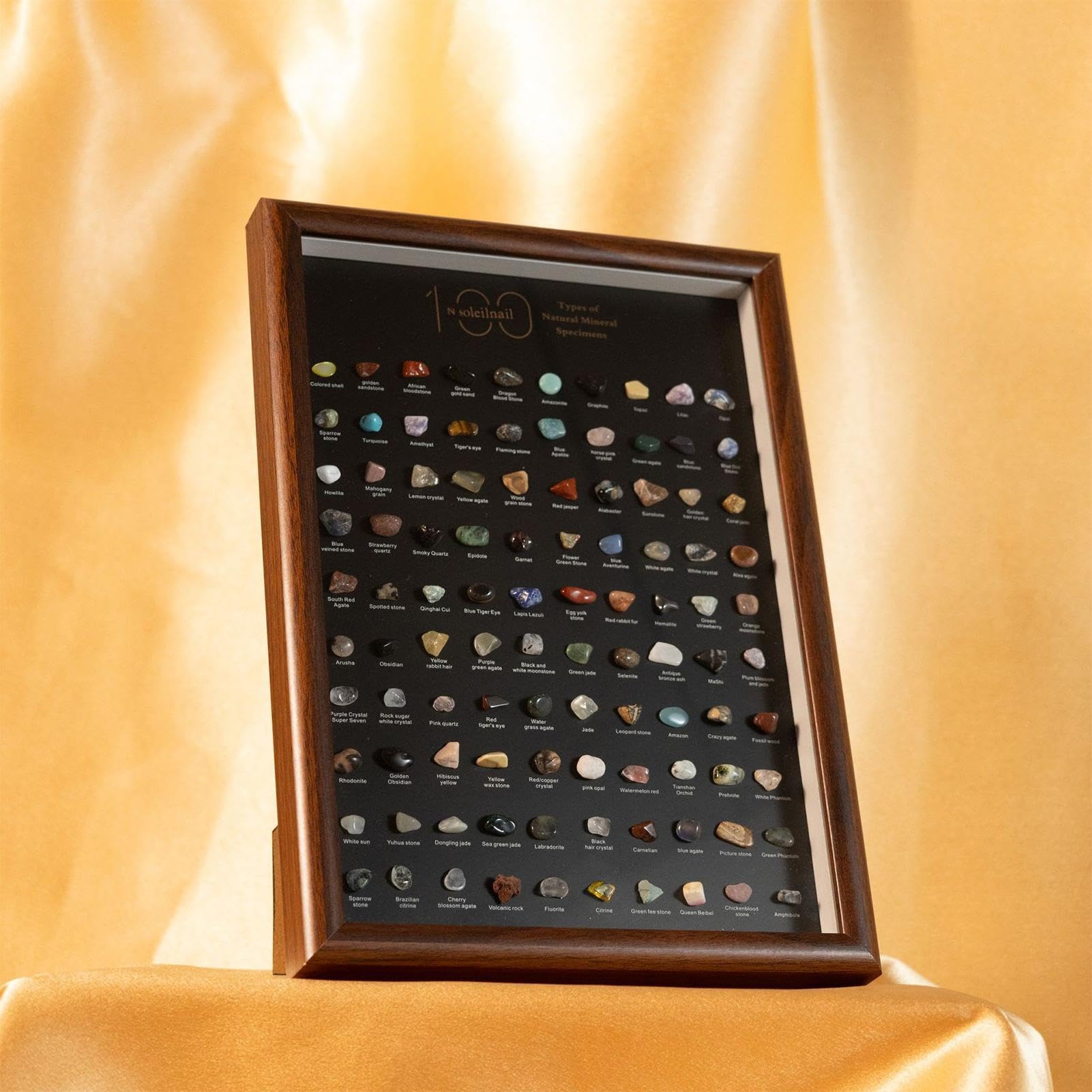 De Colección De Cristales Naturales Aprendizaje De Geología Para | Colección de Cristales Naturales con Vitrina Para Clase Meditación Cumpleaños Estudiantes Col