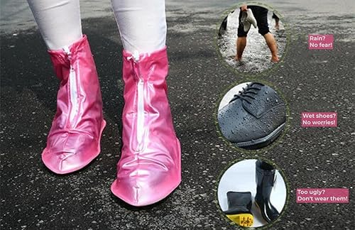 Miniatura 7 de Fundas reutilizables de PVC impermeables para zapatos, protectores de zapatos con cremallera impermeable y diseño de cordón, fundas para zapatos de