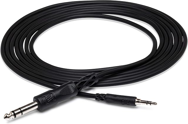 Hosa CMS-105 3.5 mm TRS to 1/4" TRS Stereo Interconnect Cable, 5 Feet