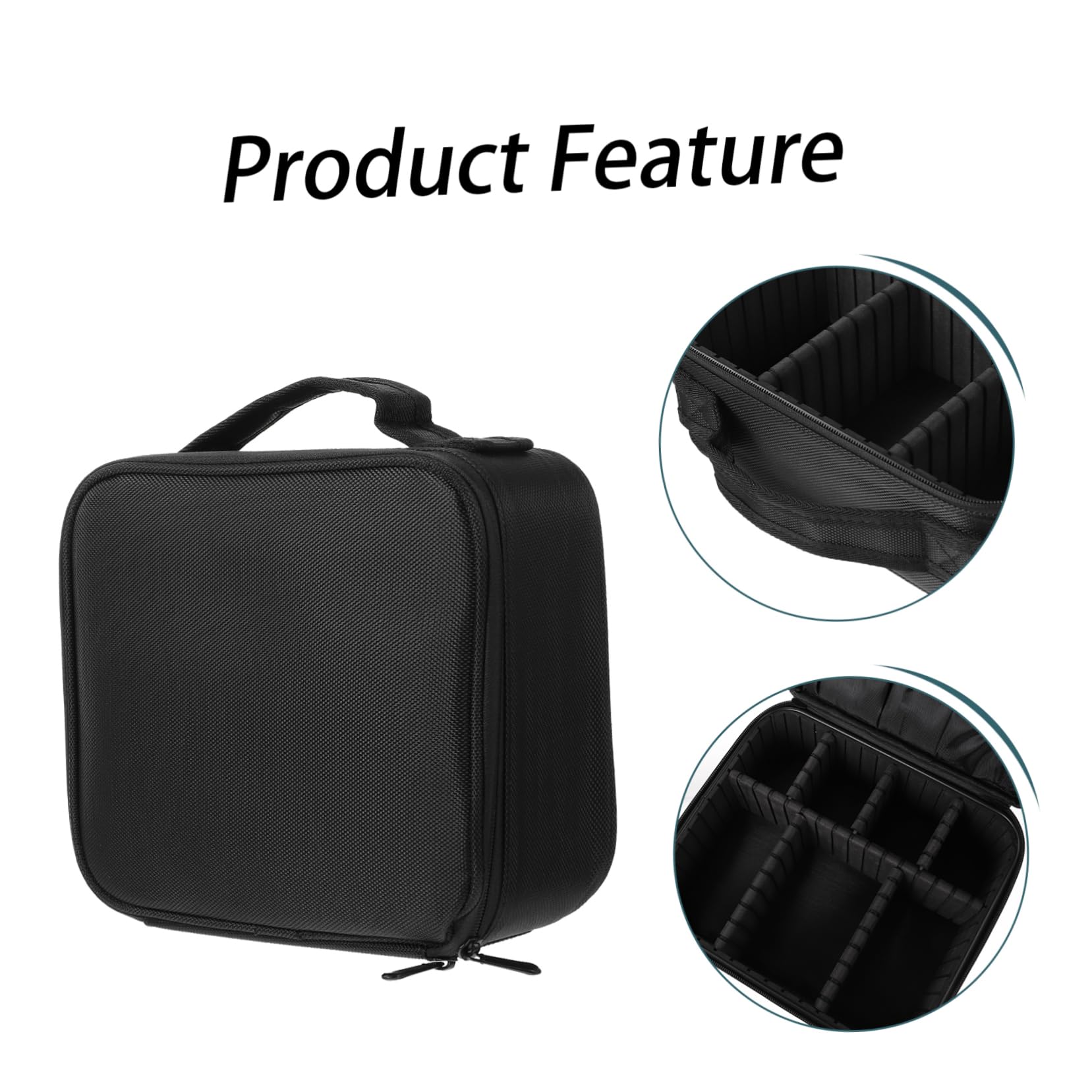 Trousse de Maquillage de Voyage Multi-Couches Poignée Noire