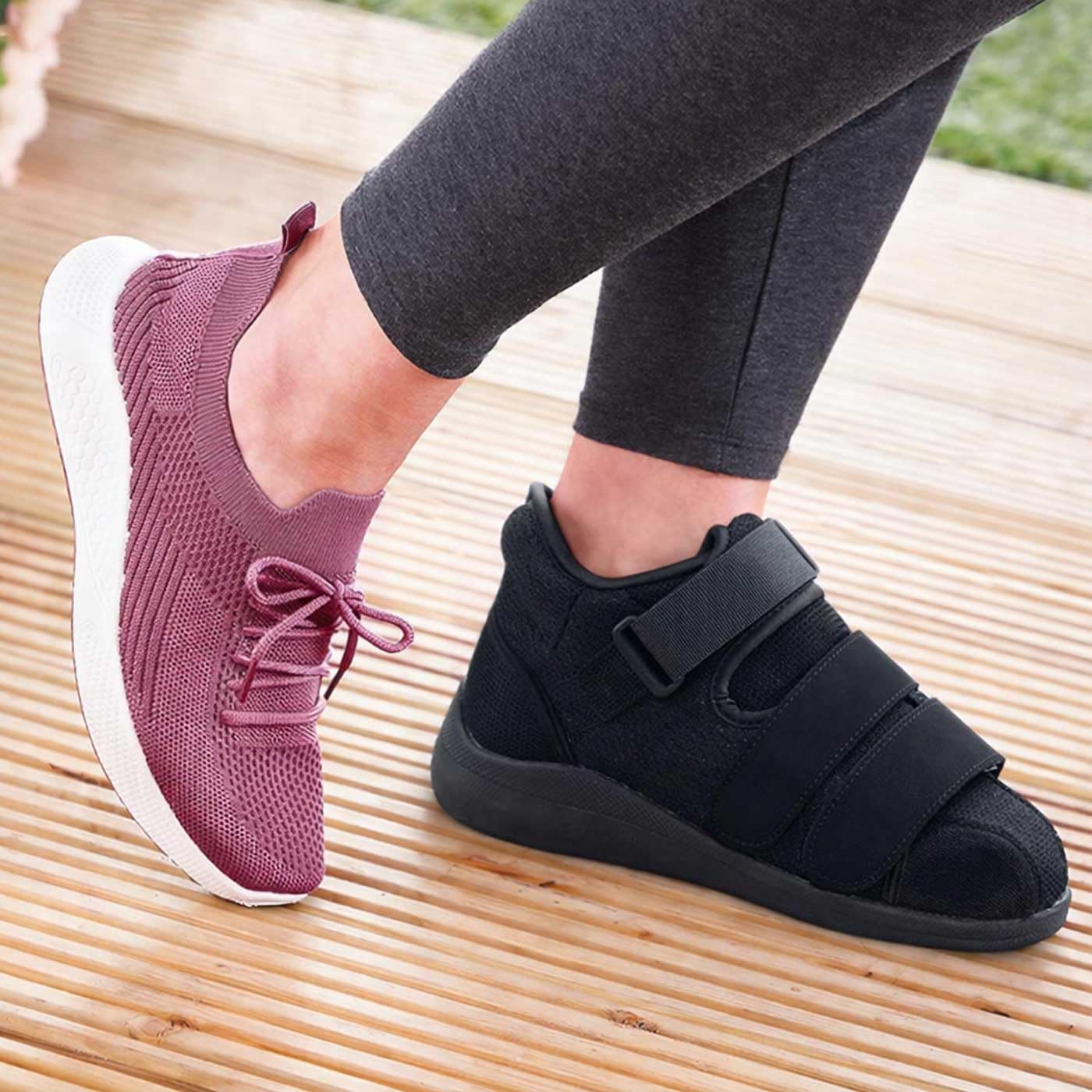 Zapato postoperatorio para fractura de pie, cicatrización de heridas, bota médica con suela de goma antideslizante, soporte para pies para daños en ligamentos: se puede usar con yeso, protege los pies