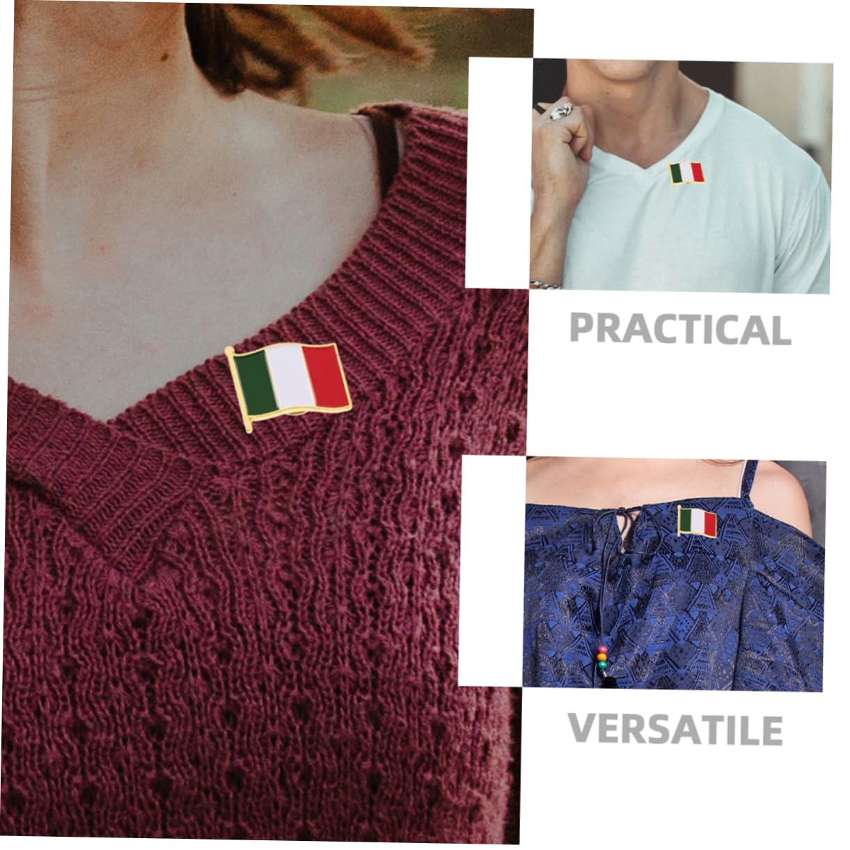 GALPADA 100 Stück Brosche Mit Italienischer Flagge Ästhetische Brosche Für Schals Anstecknadel Für Herren Anzug Anstecknadel Anstecknadel Mit Italienischer Flagge Metall