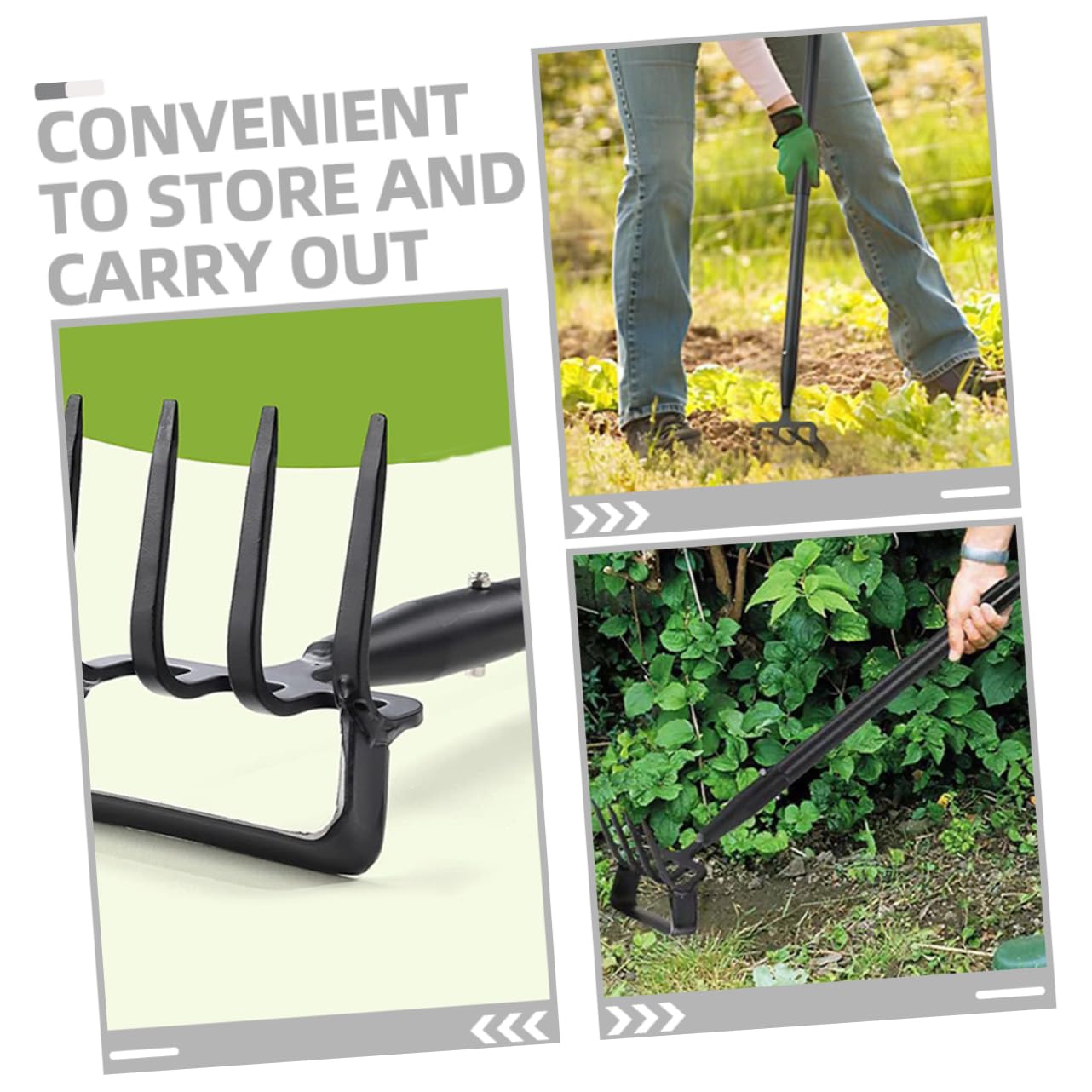 WOONEKY Strumento da Giardino Nero in Acciaio Inox, Doppio Uso | Scavare e Diserbare, Attrezzo Portatile per Cura del Verde, Accessorio da Esterno