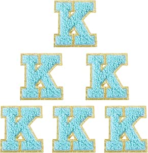 6 Selbstklebende Chenille-Buchstaben - Bunte Aufnäher Für Alles