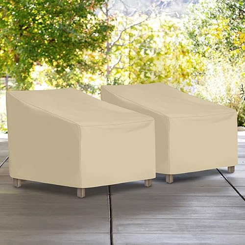 Miniatura 7 de SunPatio Paquete de 2 fundas para sillas de exterior, resistentes e impermeables, para sillas de asiento profundo, protección para todo tipo de