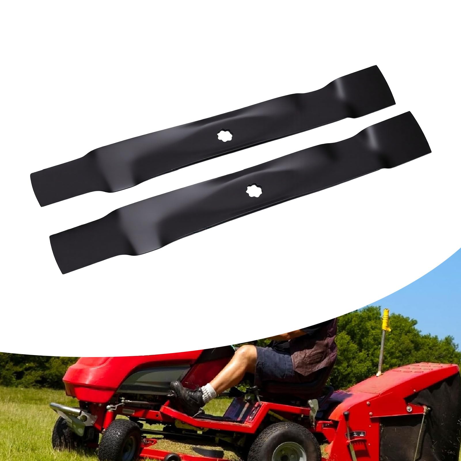 banapoy Lame per Tosaerba, 2 Lame di Ricambio in Acciaio al Carbonio per Tosaerba Deere E100 E110 E120 E130 X105 X106 X110 X120 X125 X126 X145 X300 42 Pollici GX22151
