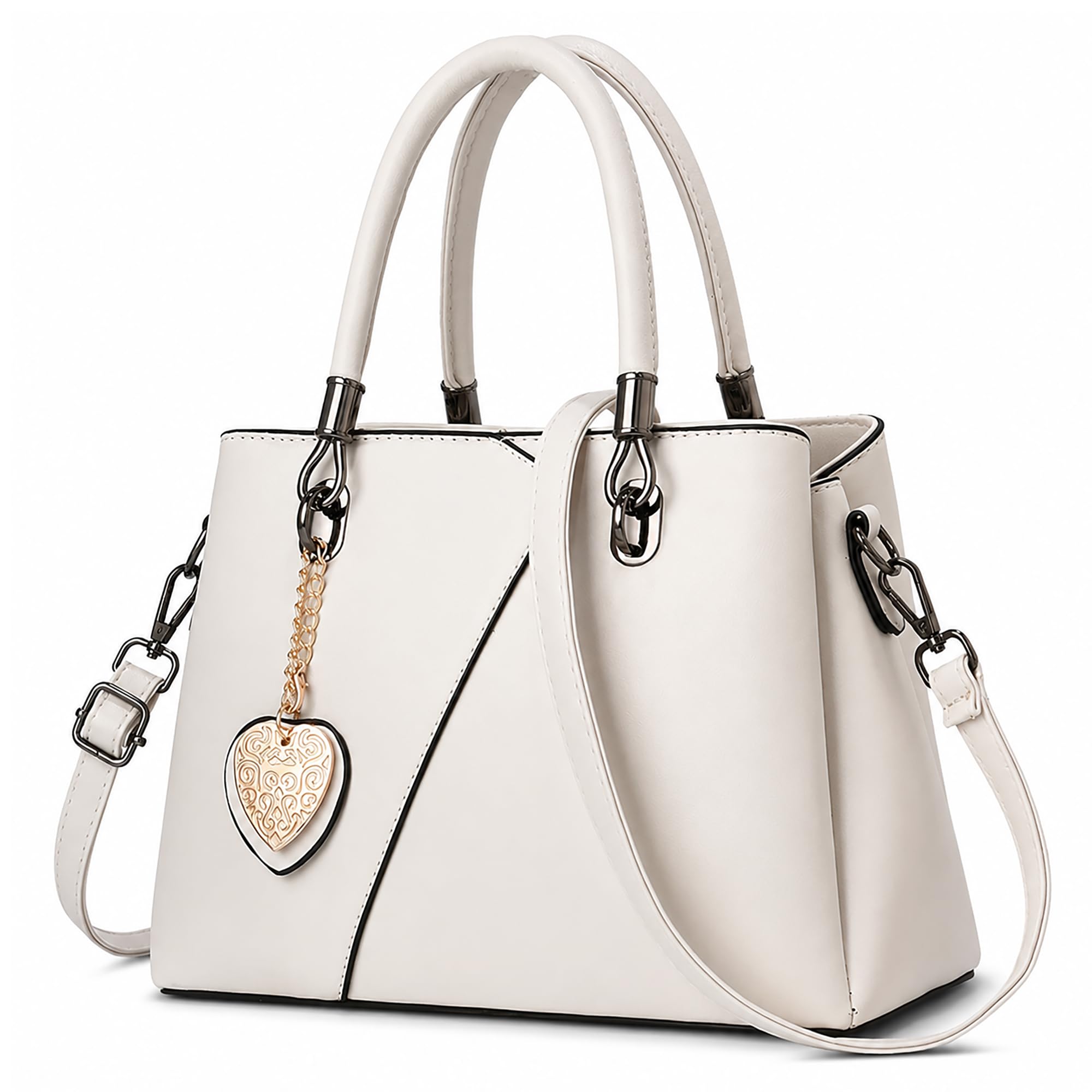 Bolso Mujer Bandolera Mediano de Cuero PU con Colgante de Corazón