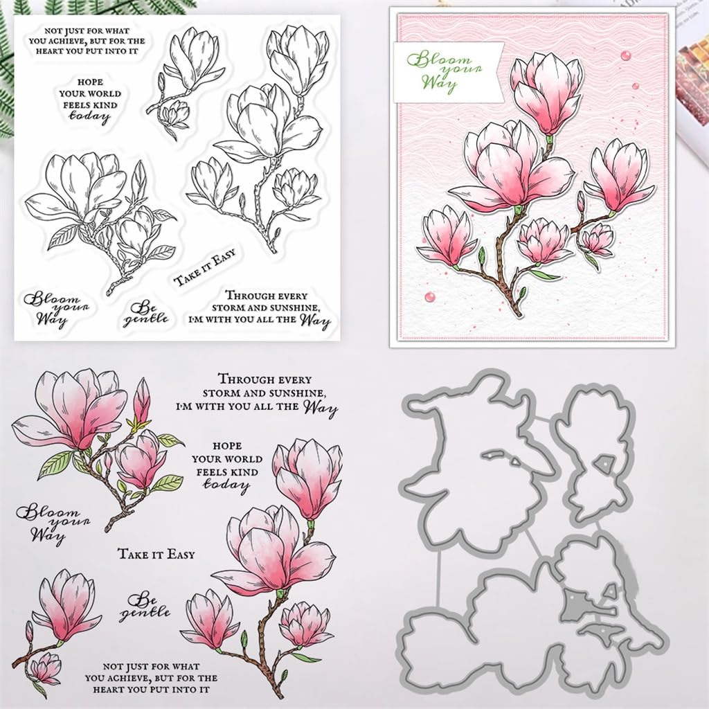 Jade Orchidee Blumen Stempel und Stanzen Set Ostern Frühling Stempelset und Stanzschablonen Für DIY Scrapbooking Fotoalbum Dekor 3D Karten