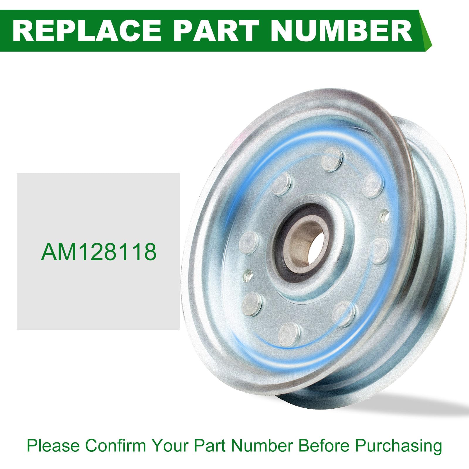Polea tensora OEM AM128118 mejorada para John Dee re GT225 GT235 Z245 Z465 LX255 LX266 LX277 LT170 LX288 GT245 GX355 X324