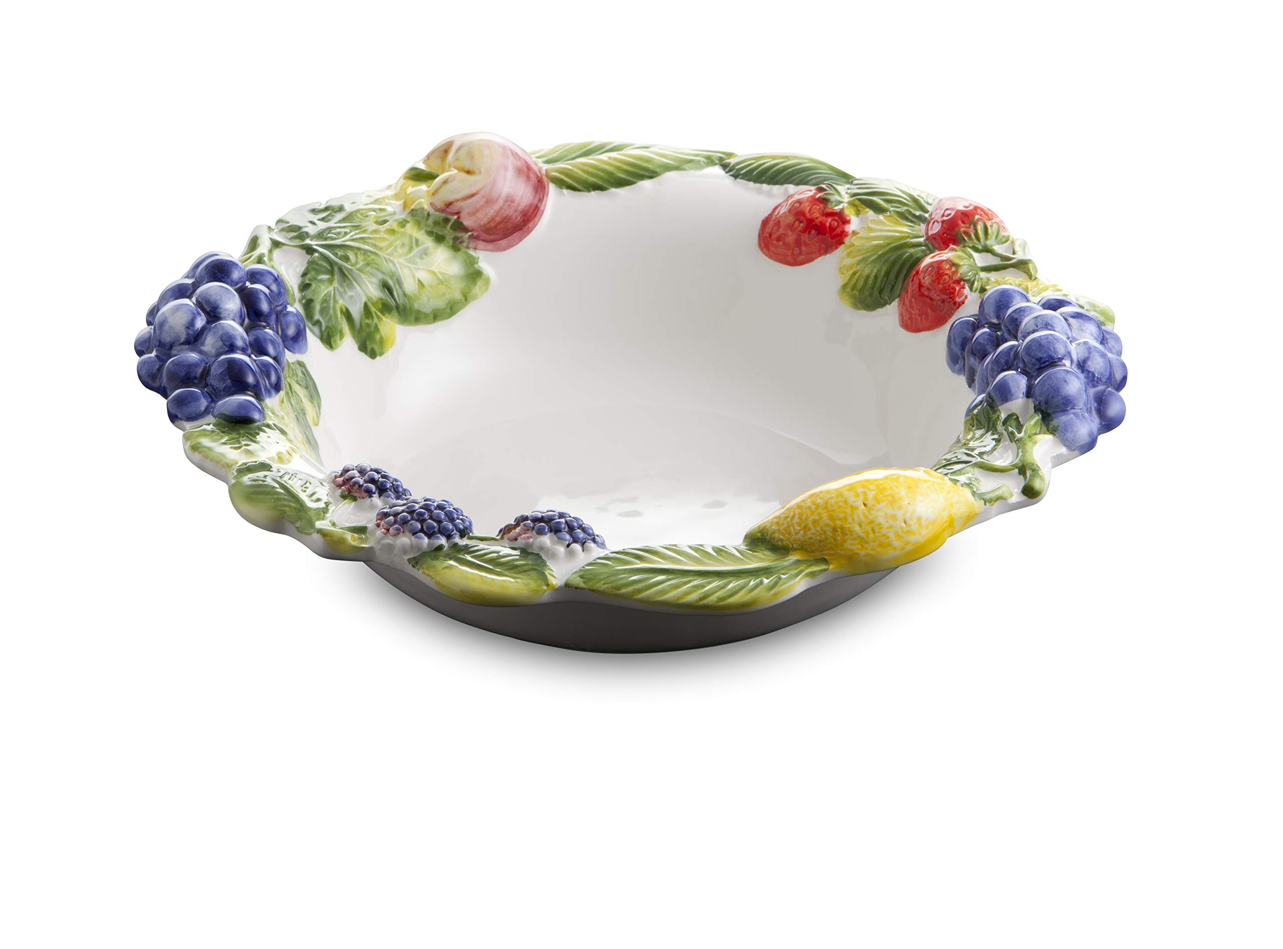 Bassano Italienische Keramik Servierplatte – Oval, Oliven-Motiv 'Venezia', 35,5x25,5x3 Cm
