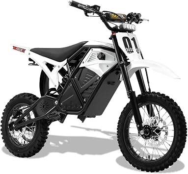 Electric Dirt Bike 3600W Mid-Drive Motor, 38MPH Off-Road E Dirt Bike, 48V 23Ah Battery, 53 Mile Hydraulic Brakes & Nitrogen Suspension Electric Motorcycle E Moto for Teens Adults, White