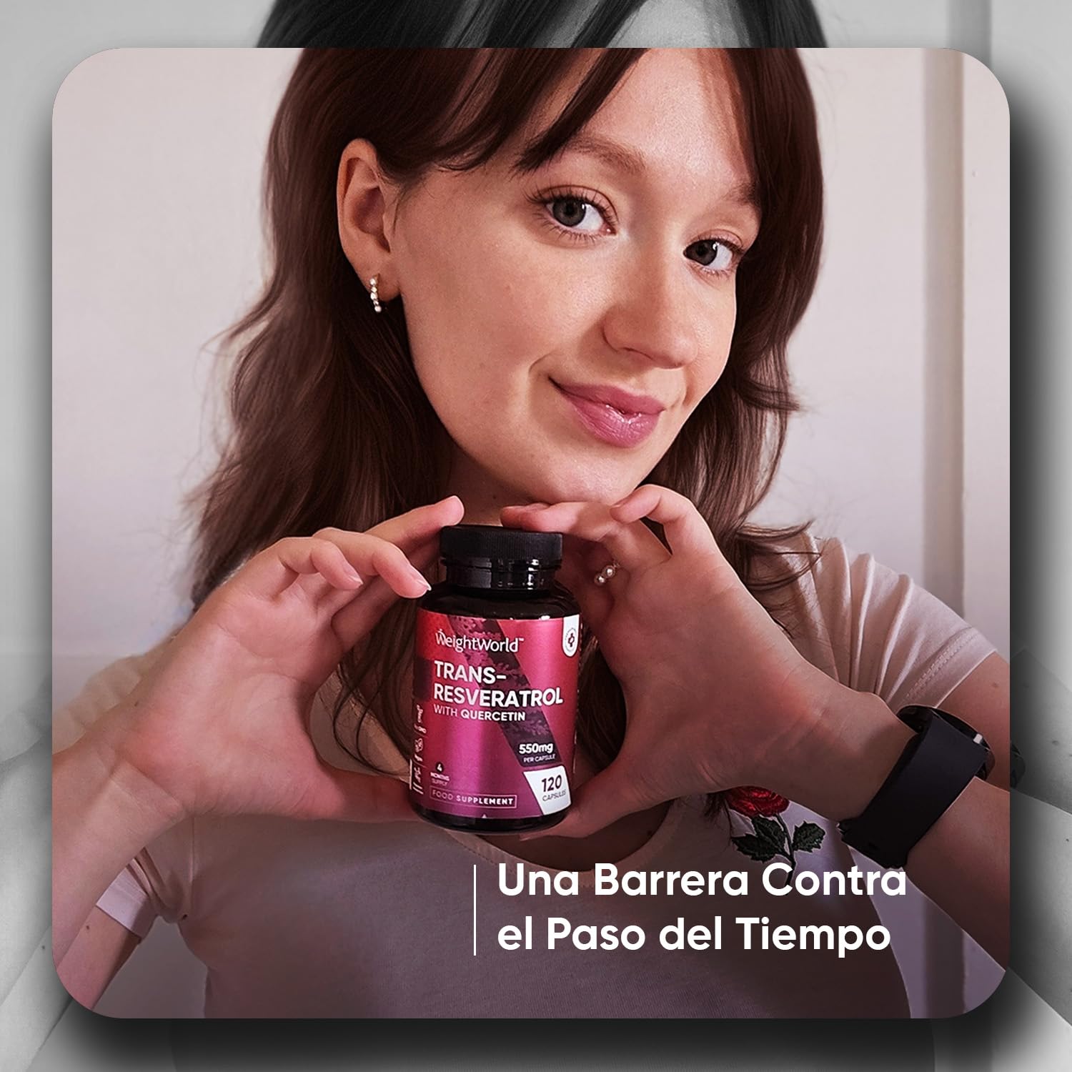 Trans Resveratrol con Quercetina 550mg - 120 Cápsulas de un 98% de Knotweed Japonés y Sophora Japonica - 4 Meses de Suministro - Apto para Veganos