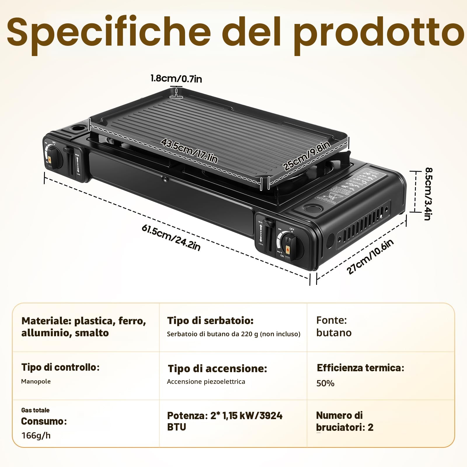 Fornello da campeggio a 2 fuochi, mini fornello da campeggio, fornello a gas + ciotola + custodia, portatile da campeggio con accensione piezoelettrica, per esterni e interni
