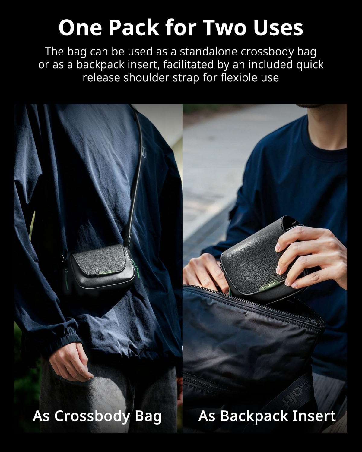 SMALLRIG Compact Camera Bag, Crossbody Bag with Shoulder Stap, PU Leather Magnetic Snap Camera Case for Ricoh GRIII/GRIIIX/GRIII HDF/GRIIIX HDF/GRIV/GRIV HDF, for Sony ZV-1F/ ZV-1/ ZV-1 II - 5673