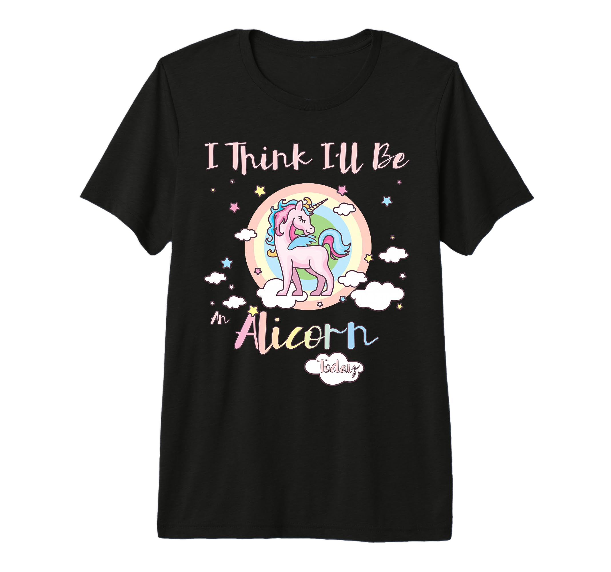 I Think I'll Be an Alicorn Today Rainbow Cute Flying Unicorn Premium Tri-Blend T-Shirt
