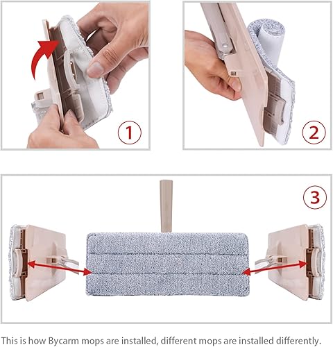 Miniatura 7 de Paquete de 6 almohadillas de repuesto de microfibra compatibles con Joymoop, juego de trapeador plano Bosheng o cubo para trapeador exprimible,