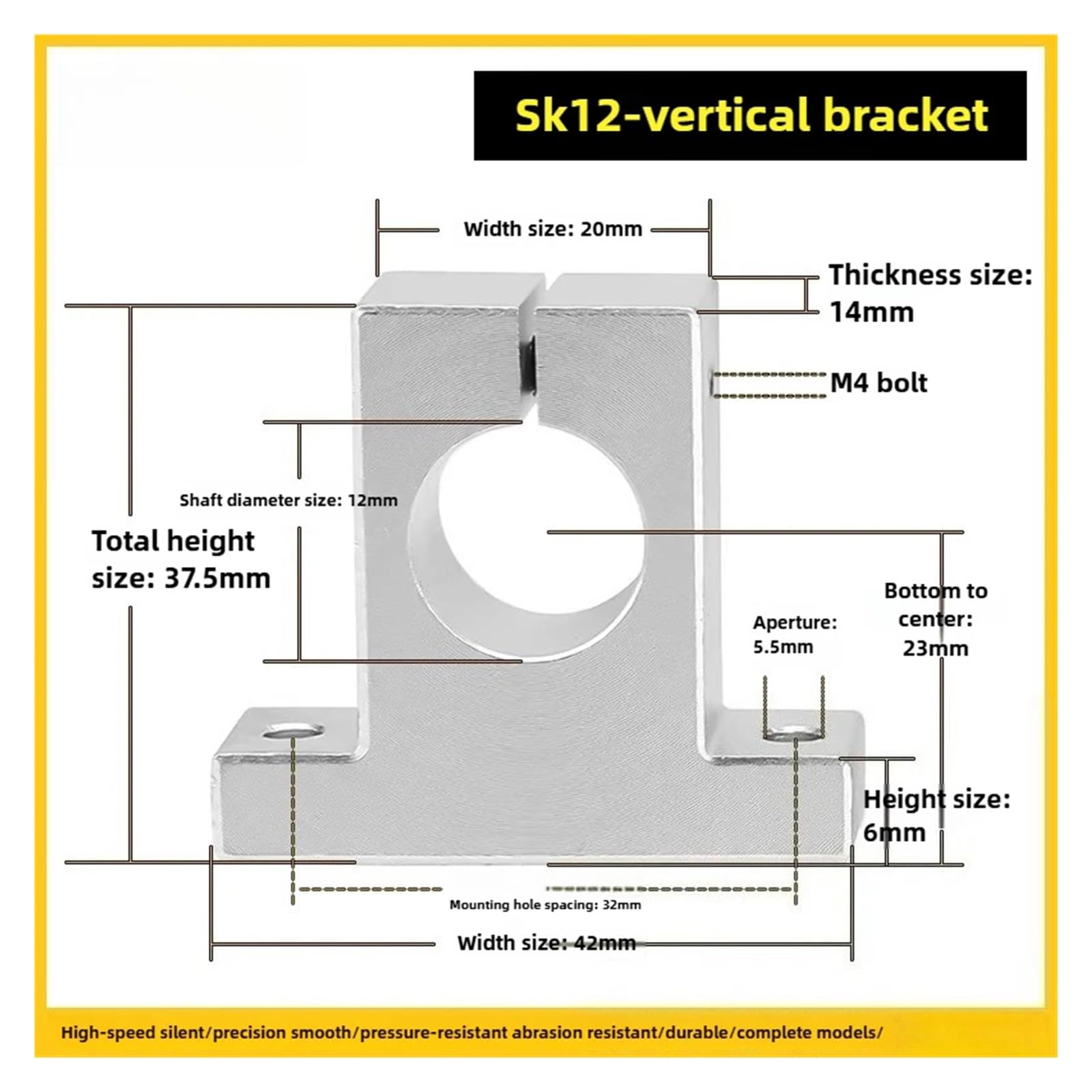 Sk6 Sk8 Sk10 Sk12 Sk16 Sk20 Sk20 Sk25 frezarka CNC, części do drukarek 3D, 2/4 szt. (SK12 12 mm, 4 szt.)