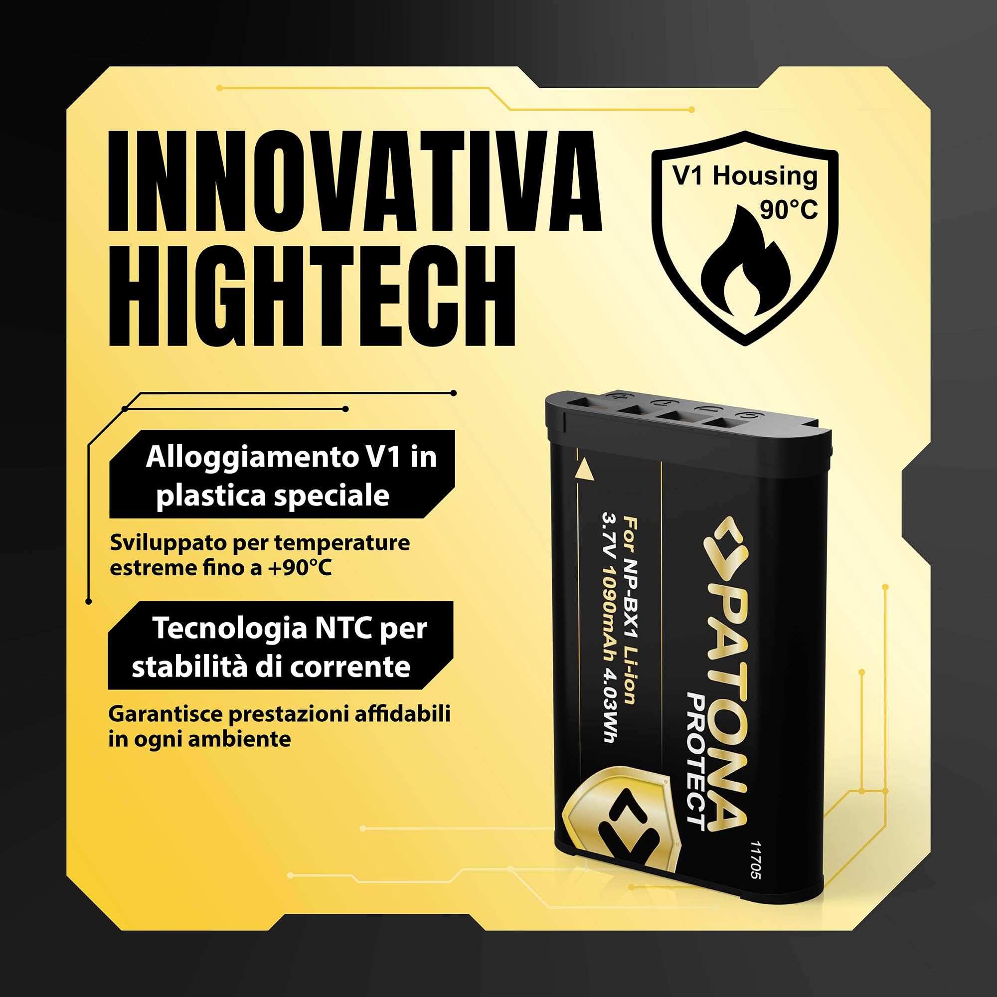 PATONA 2X Protect Batteria per Sony NP-BX1 NPBX1 DSC-RX100, 1090mAh | Batteria con box protettivo per CyberShot DSC RX1 RX100 I-VII HX50 HX60 HX80 HX90 HX99 HX400V WX300 WX500 HDR AS50 CX240