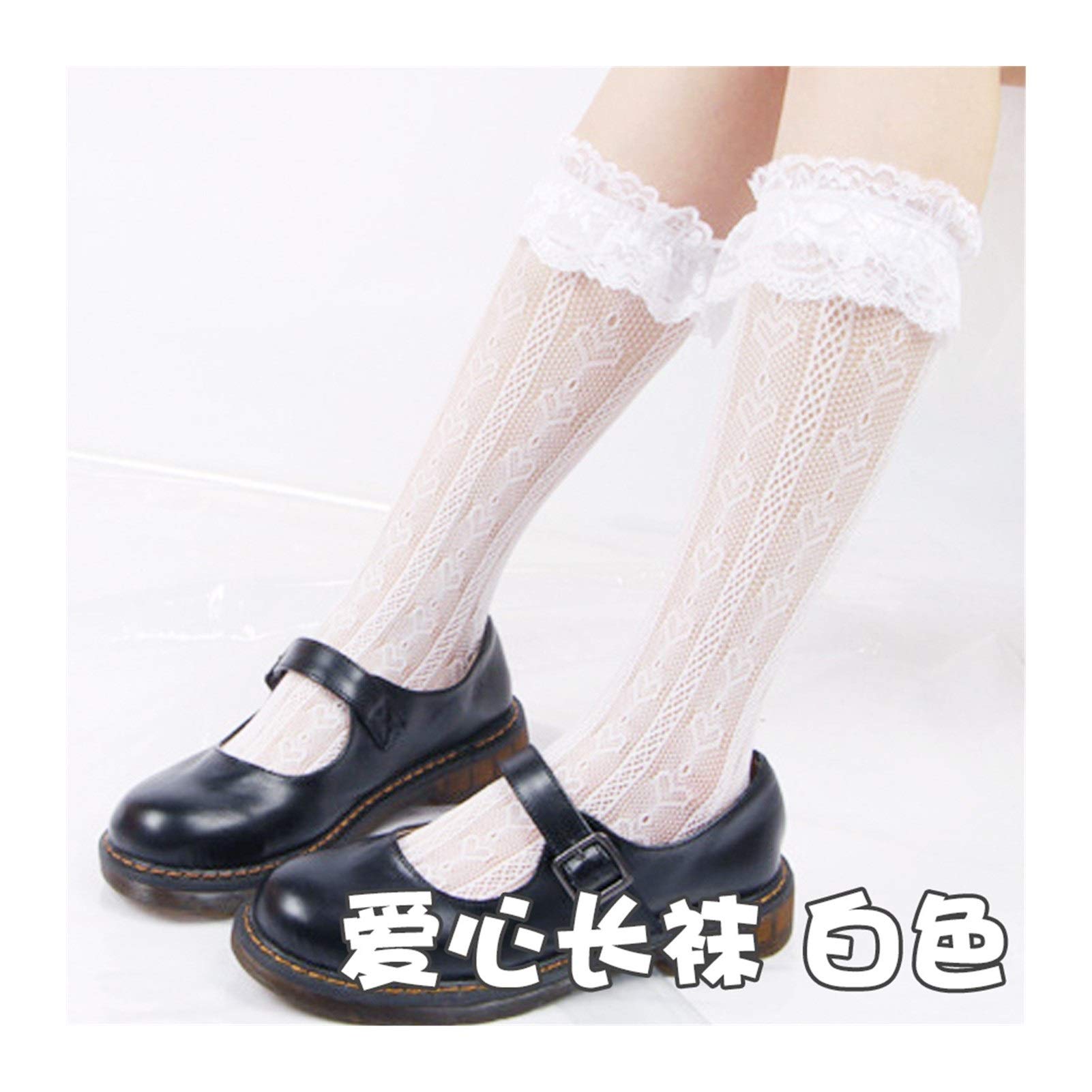 Chaussettes dentelle de haute qualité en maille douce couleur blanc laitier