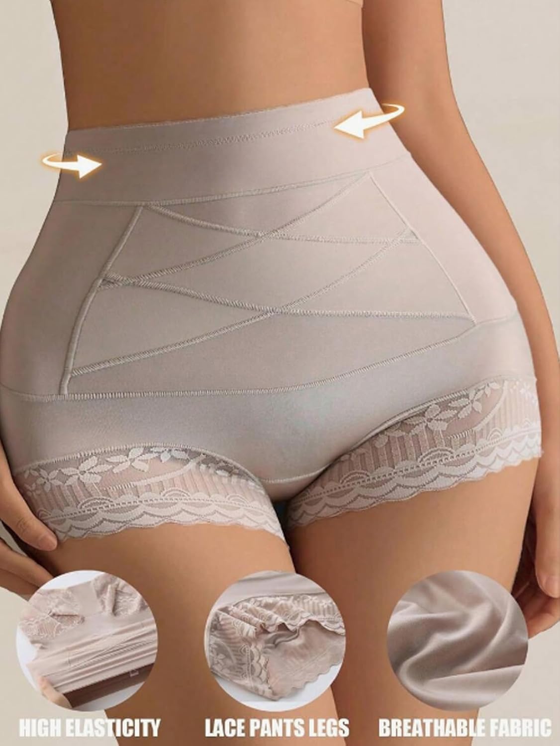 Women's Shapewear Control Panties,Butt Lift Underwear,High-Waisted Butt Lifter Briefs, Slimming Panties with Lace Trim - Image 8