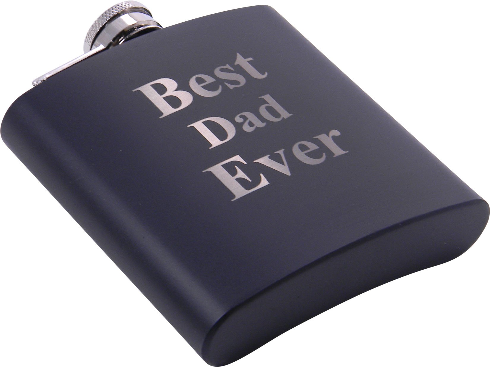 Best Dad Ever 6oz Black Flask - Great Gift for Father's Day, Birthday, or Christmas Gift for Dad, Grandpa, Grandfather, Papa, Husband