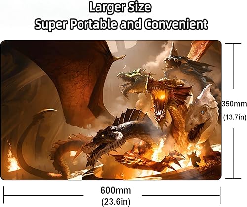 Miniatura 3 de Dragon TCG Playmat, 24 x 14 pulgadas - MTG, DTCG, CCG, RPG - Tapete de juego de cartas coleccionables de superficie lisa colección de goma