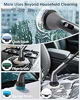 Vista 6 de VICNOVA Electric Spin Scrubber, IPX7 Waterproof 2-Speed, Extendable Long Handle Cordless Cleaning Brush with 7 Replacement Brush Heads for Bathroom