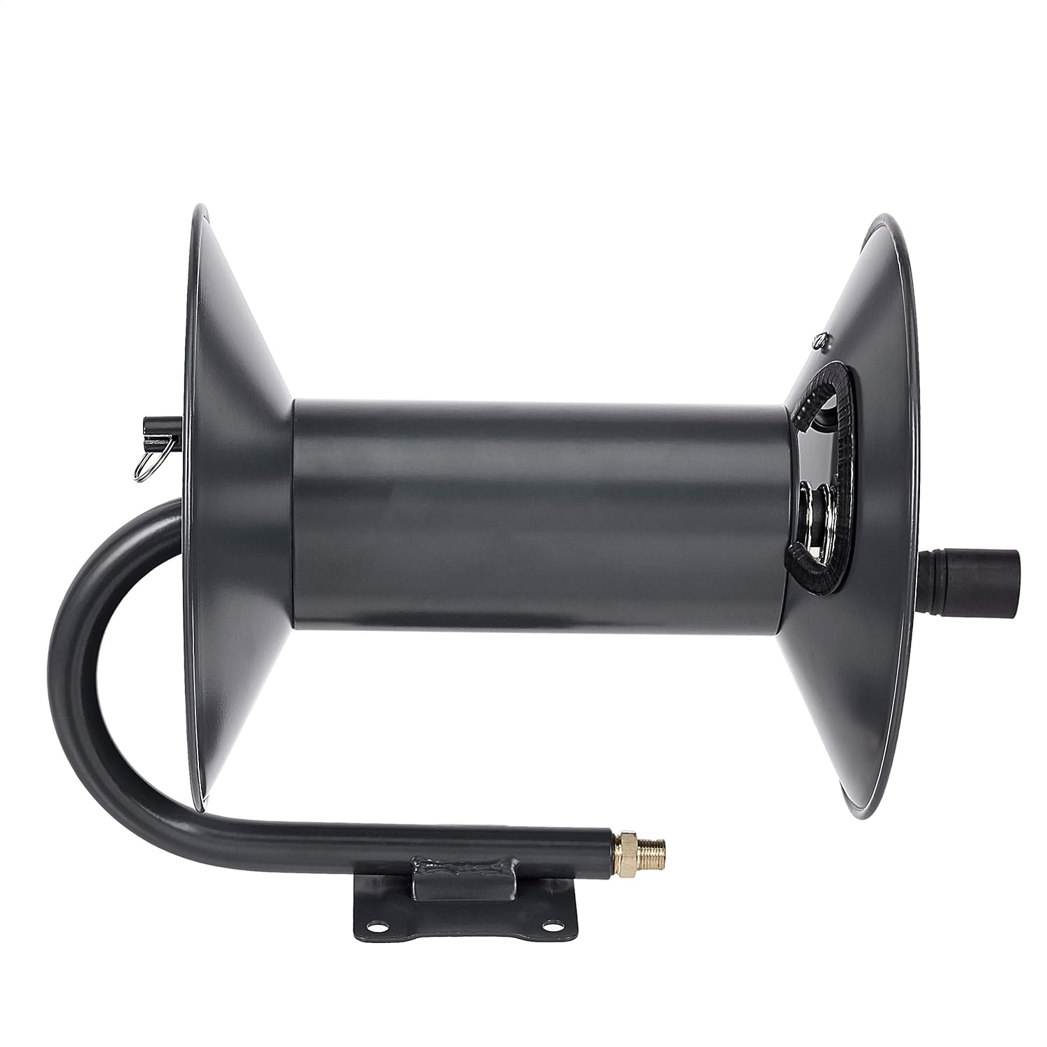 Commercial Air Hand Crank Reel Retractable Heavy Duty 3/8" x 100' Max 300 PSI (Hose Not Included), Squid Ink, Black, 18x11x13 in - 