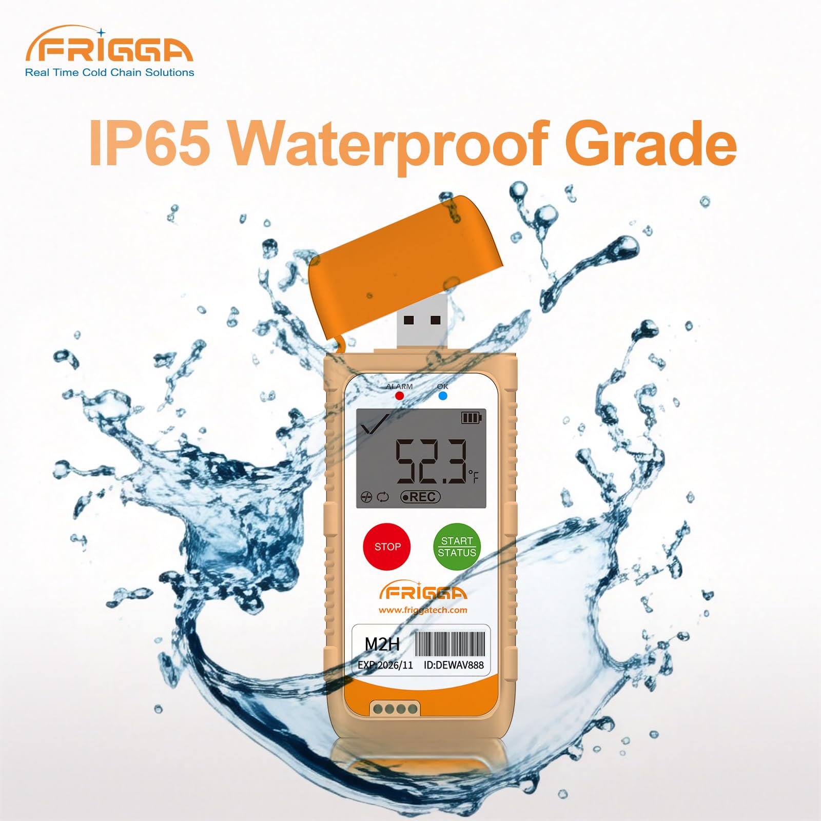 Frigga M2 2 Pack Wiederverwendbare Temperatur Luftfeuchtigkeit Datenlogger USB Digital Kühlschrank Thermometer Mehrzweck-Temperaturrekorder Hohe Genauigkeit 28800 Punkte PDF CSV Bericht