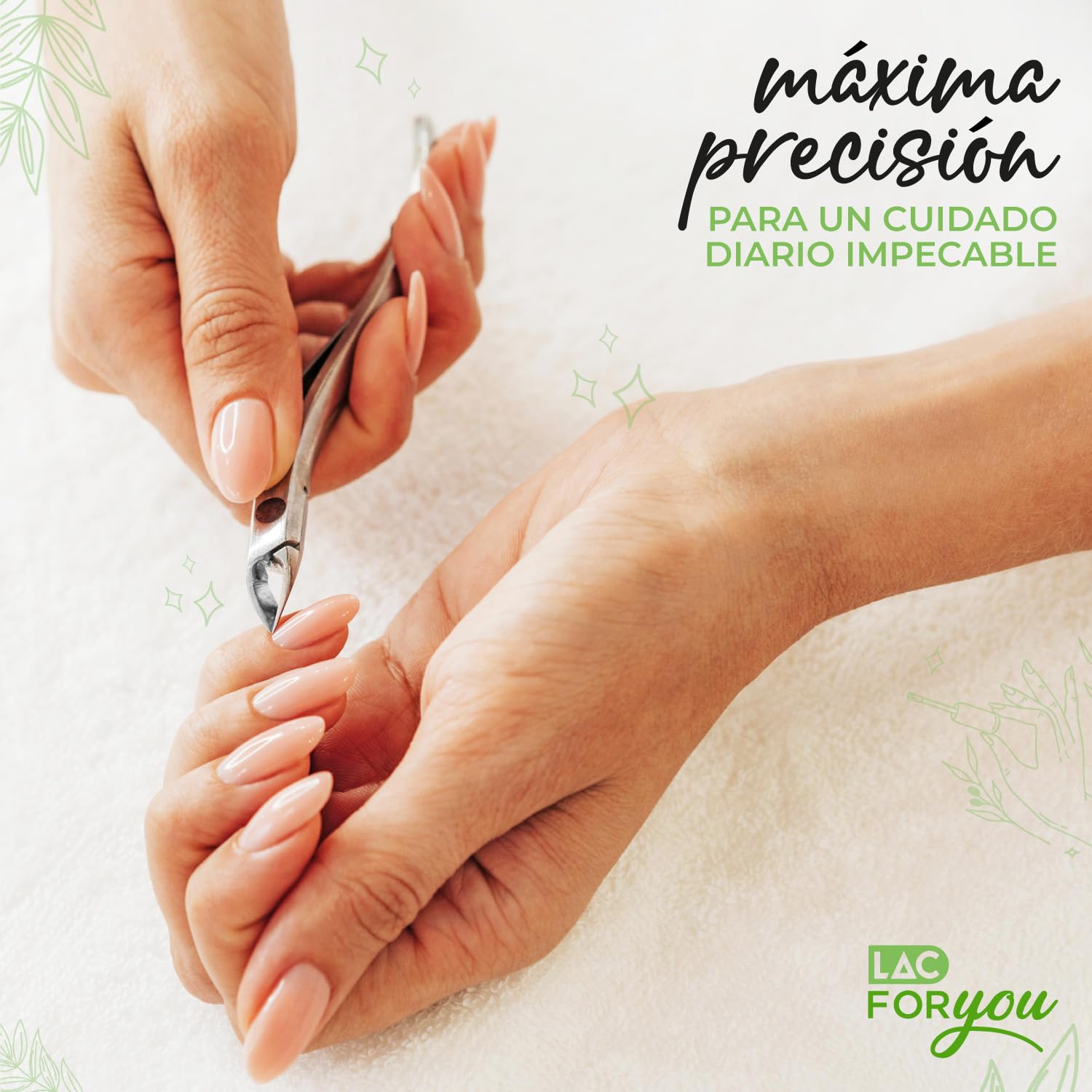 LAC FOR YOU Corta Cuticulas Profesional de Acero 10cm – Alicate Cuticulas Eliminador | Herramientas Manicura