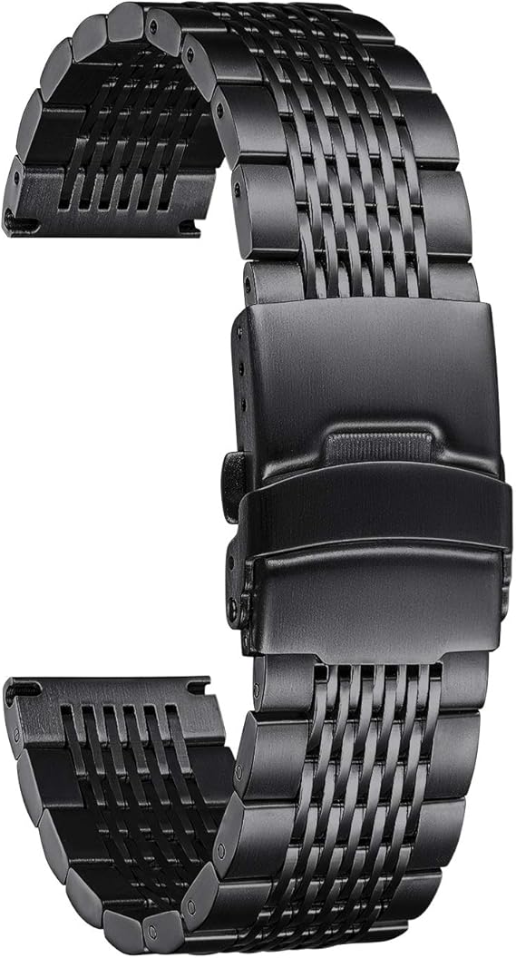 Amazon Binlun クイックリリース 交換用時計バンド 光沢仕上げ 15グリッド ステンレススチール 腕時計ベルト ユニセックス 5色 4サイズ 18 22 24mm スプリングバーと調整ツール付き mm ブラック 時計バンド 腕時計 通販