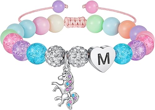 Hidepoo Unicorn Bracelet - Heart Unicorn Bracelet, Adjustable Unicorn Bracelet H