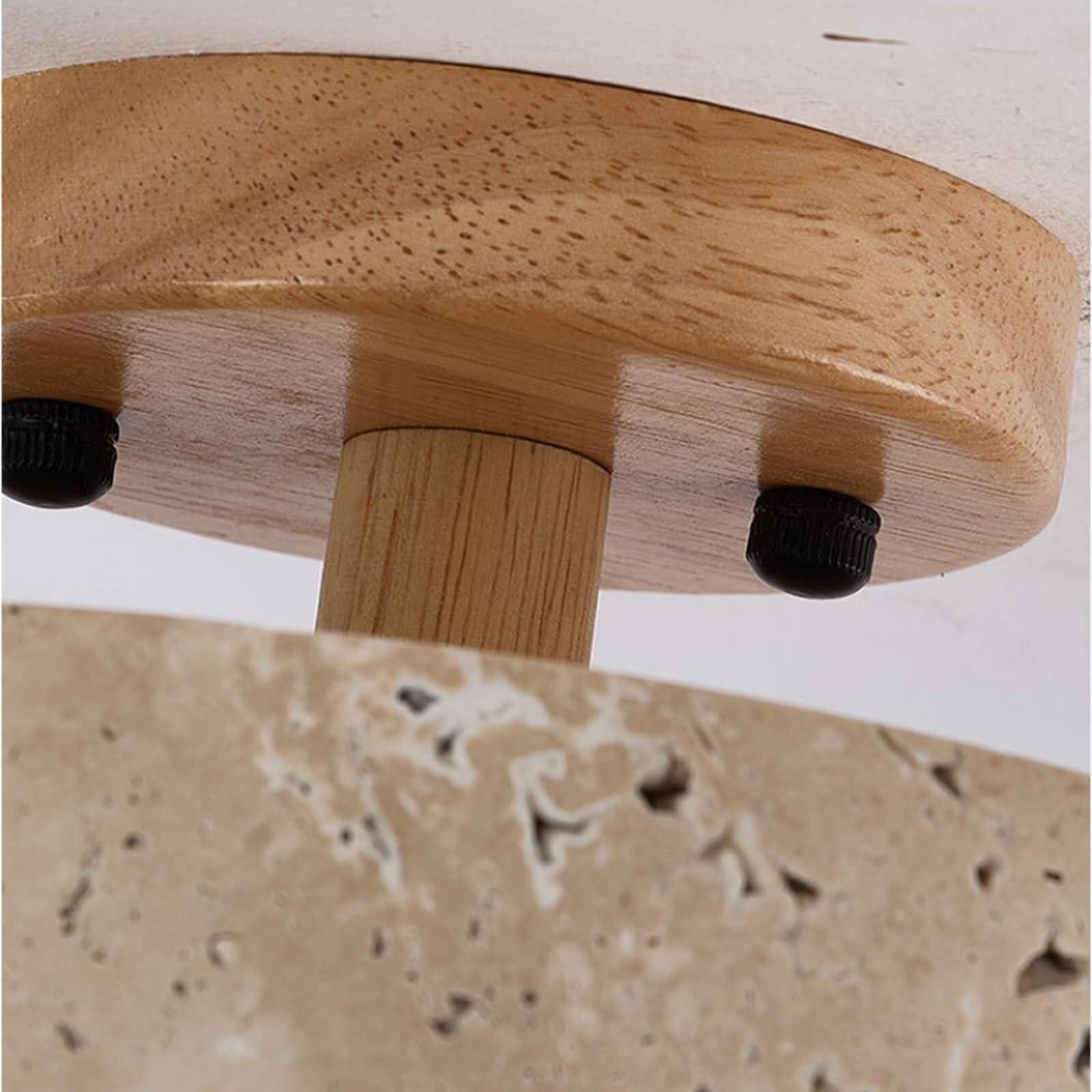 Lampy Sufitowa Z Żółtego Trawertynu, Lampy Sufitowa Z Litego Drewna Wabi-sabi, Oświetlenie Sufitowe Z 3 Możliwością Przyciemniania, Do Jadalni, Sypialni, Łazienki