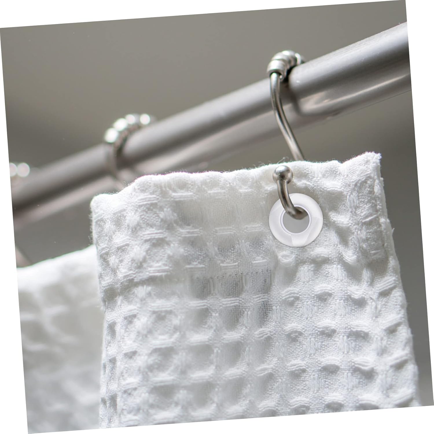 80pcs Curtain Drapery Ring Tape Self-Locking Perforated Rings Easy Install