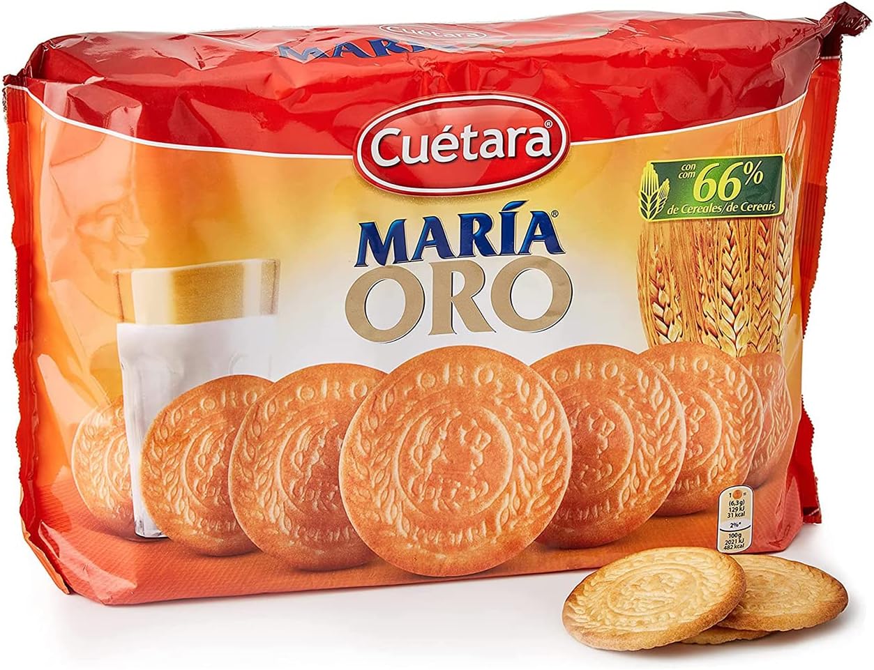 Cuetara - Bolacha Maria Oro - Golden Maria Biscuits - 800g (4x200g) - Product of Spain