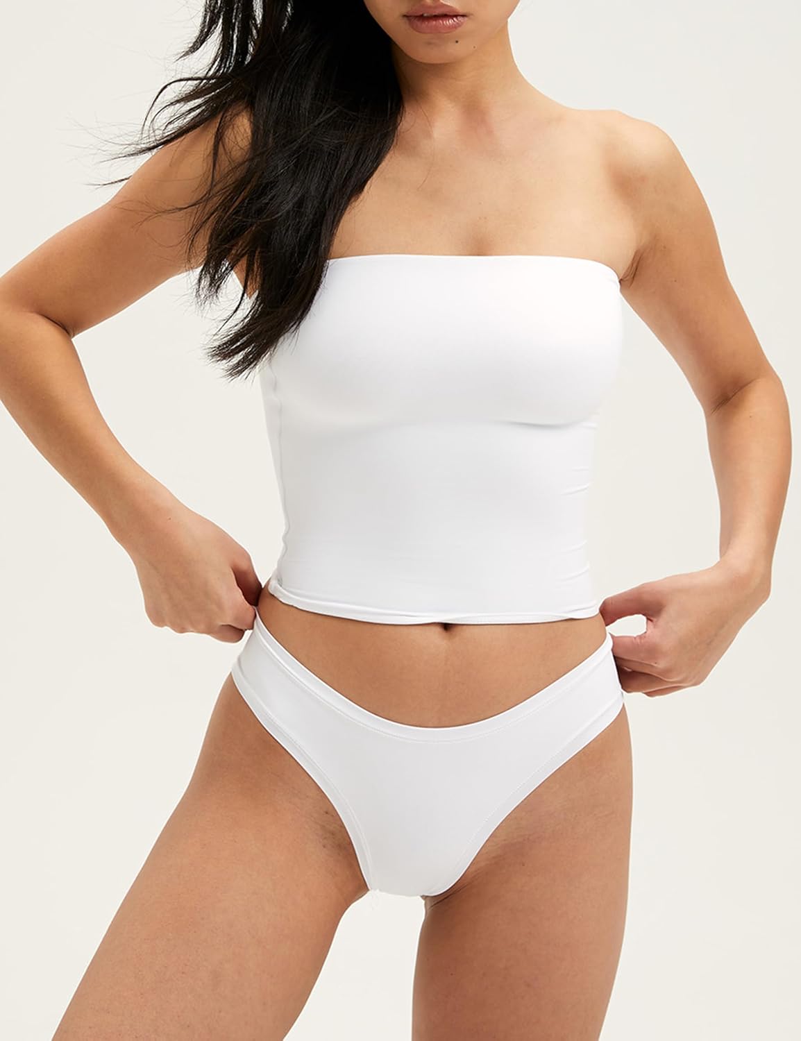 Women Soft Tube Tops Summer Going Out Tops Double Lined Bandeau Basic Tank Top - Image 2