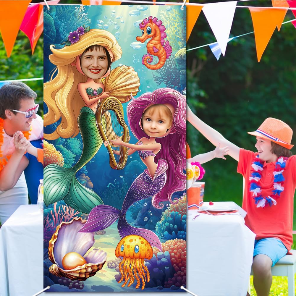 Meerjungfrau Geburtstag Hintergrund-Banner 180x120 Cm – Unterwasser-Deko Für Mottopartys