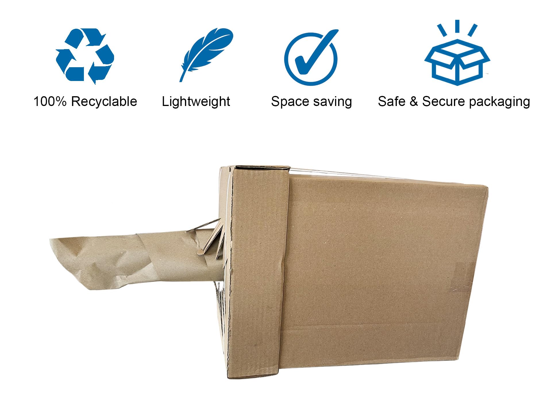 Papel de relleno, cartón dispensador de 450 m, 100 % reciclable, papel acolchado respetuoso con el medio ambiente, papel de relleno