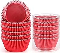 Vista 8 de Caperci Moldes de papel de aluminio rosa para magdalenas de tamaño estándar, paquete de 150 unidades, a prueba de grasa y resistentes