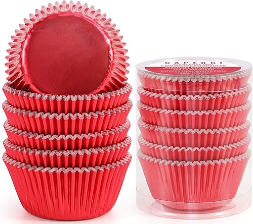 Miniatura 8 de Caperci Moldes para magdalenas de papel de aluminio de oro rosa, tamaño estándar, paquete de 150 unidades, a prueba de grasa y resistentes