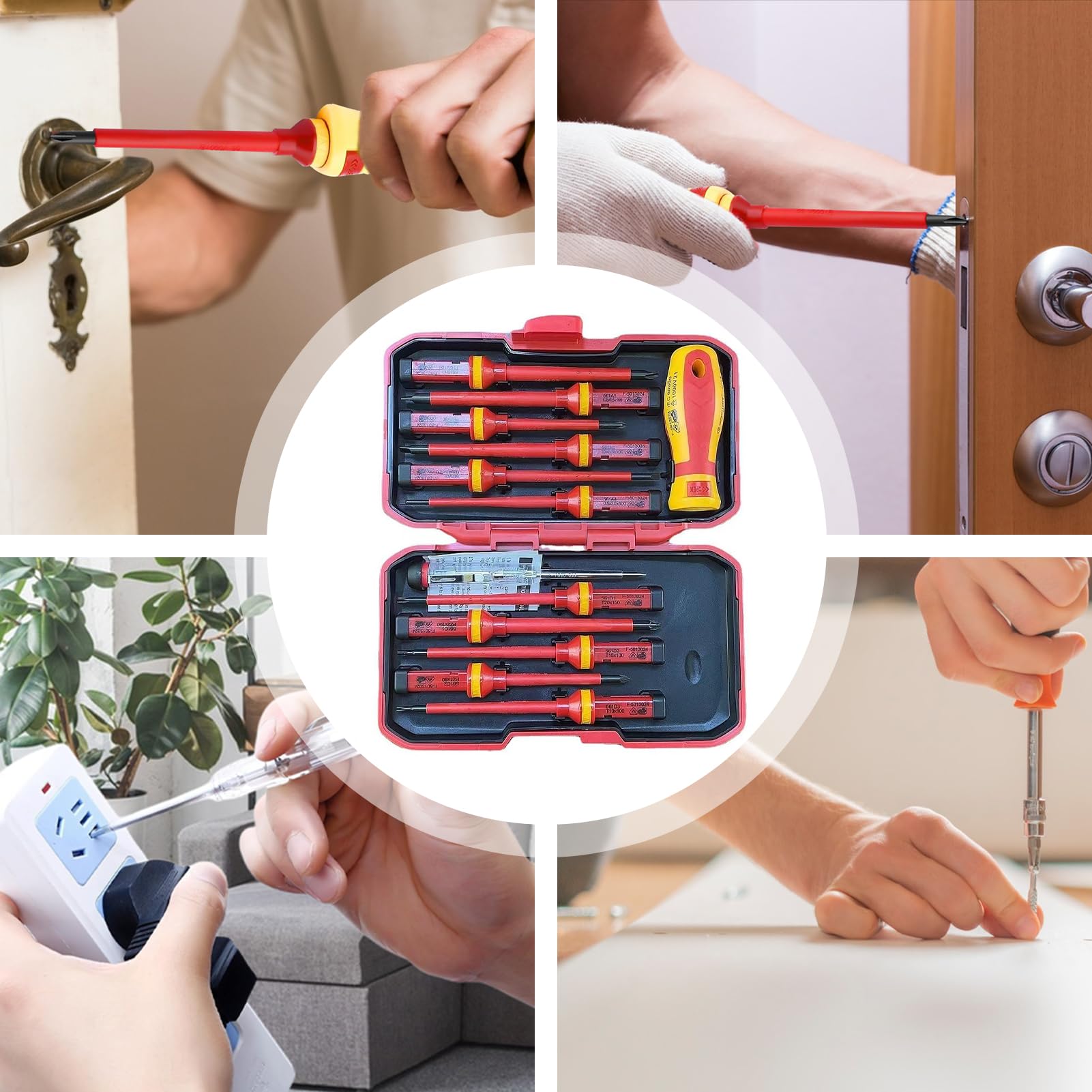 Zestaw wkrętaków izolowanych, profesjonalny zestaw wkrętaków elektrycznych, antypoślizgowe końcówki magnetyczne, ergonomiczne narzędzie do naprawy twardego elektryka