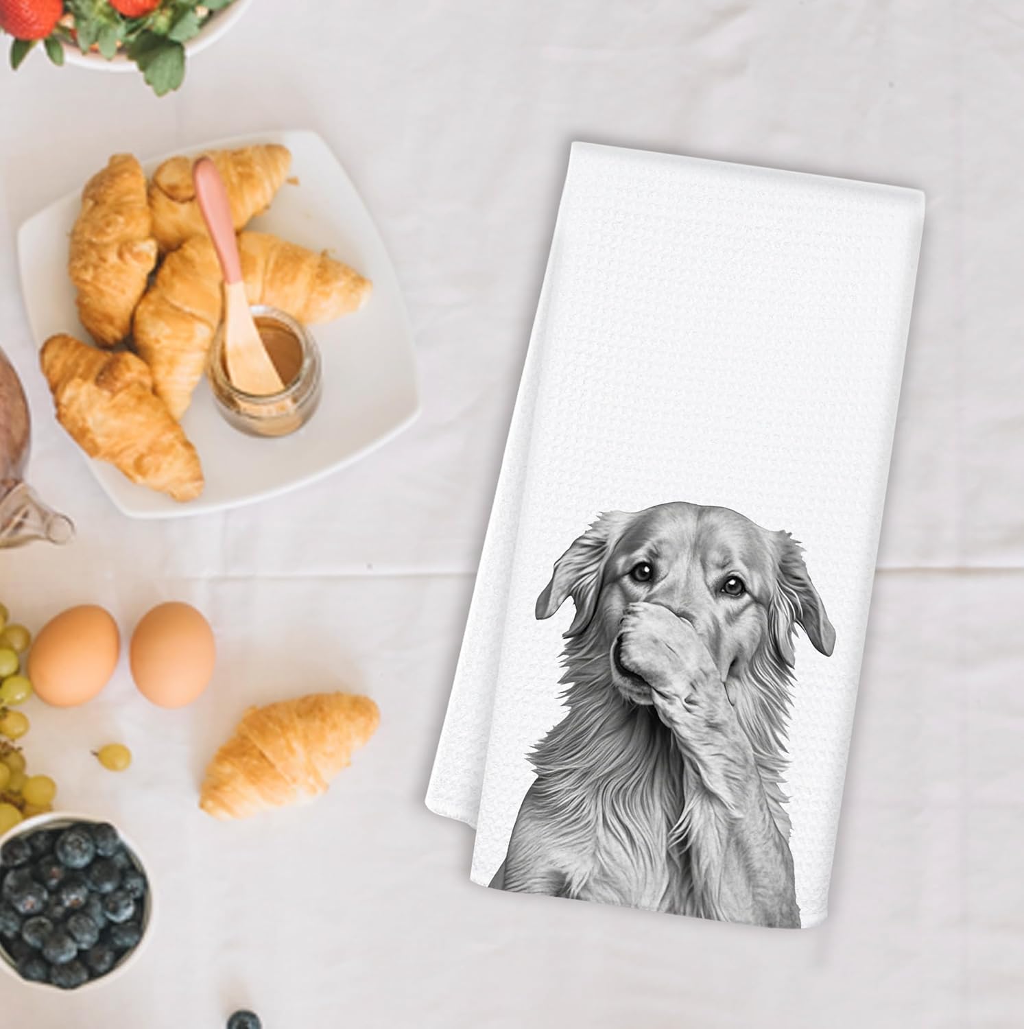 Funny Golden Retriever Hand Towels for Bathroom Washroom, Dog Bathroom Decor, Gifts for Golden Retriever Lovers, Funny Dog Bathrooms Hand Towels, 16x24 Inch - Image 2