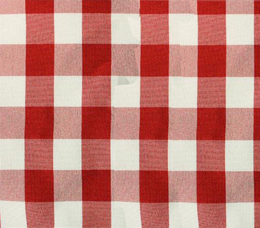Poly Poplin Checkered Apparel Upholstery Fabric 58" Wide Sold by The Yard (RED)