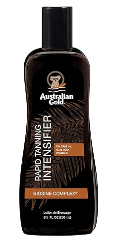 Loción Intensificadora de Bronceado Rápido Australian Gold, 8.5 Fl Oz | Con Aceite de Árbol de Té y Aloe Vera | Vitamina E