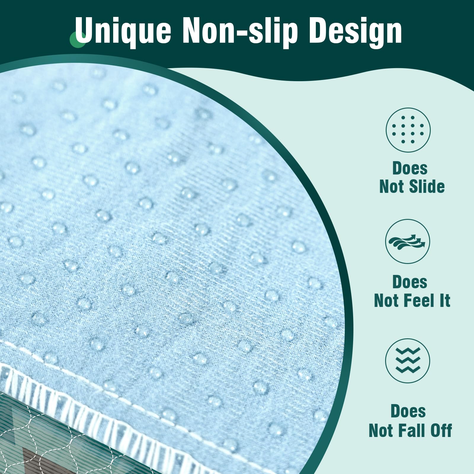 MILDPLUS Almohadillas de cama lavables con estampado gráfico único, protector de colchón impermeable para adultos (34 x 52 pulgadas, azul marino)