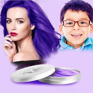 HaiolorPro Purple Hair Color Wax Washable, Temporary Hair Color Dye for Kids, Natural Instant Color Wax Hairstyle Cream Hair Pomades for Women & Men Party Cosplay Halloween, Gifts for Teens