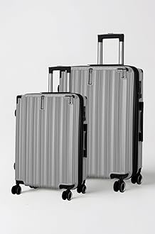 Maleta Nova Cabin and Check-in Medium Luggage| TSA Lock, 8 Spinner Shock-Absorbing Wheels | Trolley Bags for Travel Set of 2 | Suitcase | Luggage Bags for Travel (Grey, Set of 2 (Small-Medium))