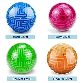 YongnKids Amaze 3D Memory Sequential Maze Ball Puzzle Toy Gifts for Kids Adults - Challenges Game Lover Tiny Balls Brain Teasers Game (Orange)