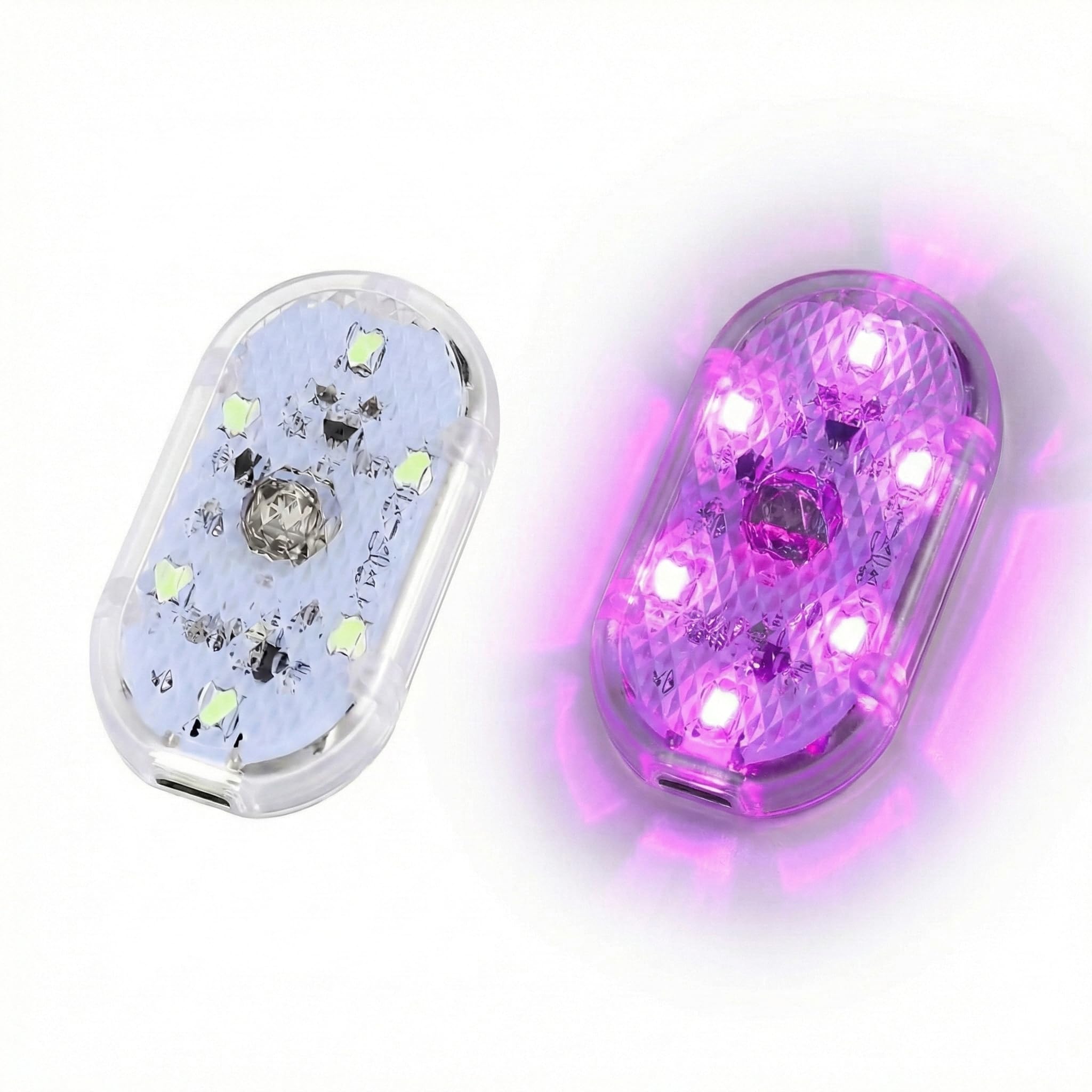 KASTWAVE Car LED Interior Touch Lights, Portable USB Rechargeable With 6 Bright LED Lamp Beads, Emergency Lighting (Purple)